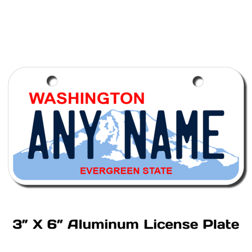 Personalized Washington 3 X 6 License Plate