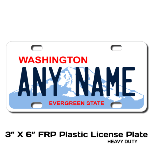Personalized Washington 3 X 6 Plastic License Plate 