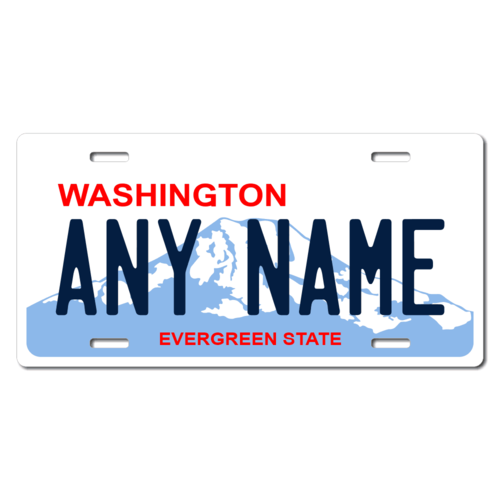Personalized Washington License Plate for Bicycles, Kid's Bikes, Carts, Cars or Trucks