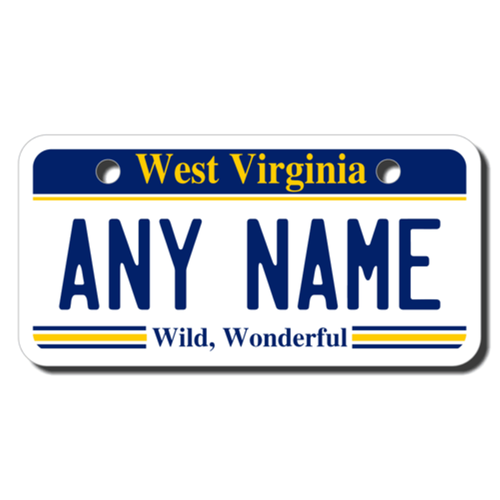 Personalized West Virginia 2 X 4 License Plate 