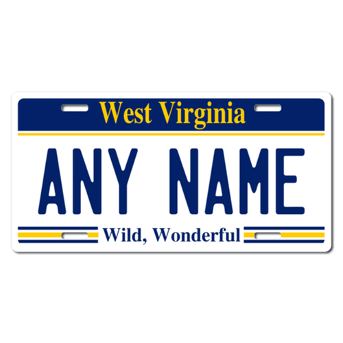 Personalized West Virginia 6 X 12 License Plate  