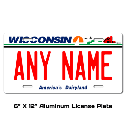 Personalized Wisconsin 6 X 12 License Plate  