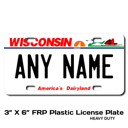 Personalized Wisconsin 3 X 6 License Plate 