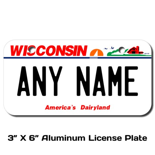 Personalized Wisconsin 3 X 6 Plastic License Plate 