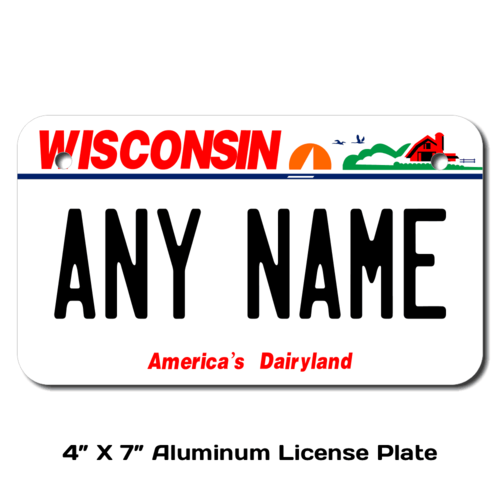 Personalized Wisconsin 4 X 7 License Plate