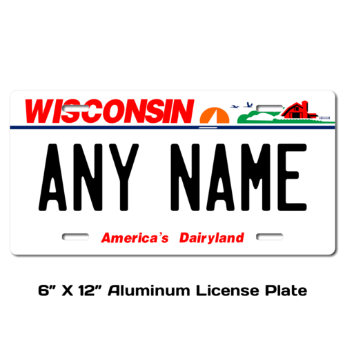 Personalized Wisconsin 6 X 12 License Plate 