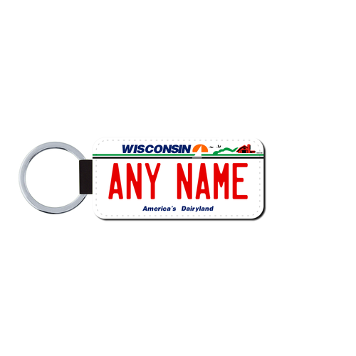 Personalized Wisconsin 1.5 X 3 Key Ring License Plate 