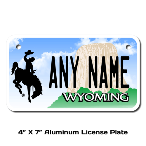Personalized Wyoming 4 X 7 License Plate