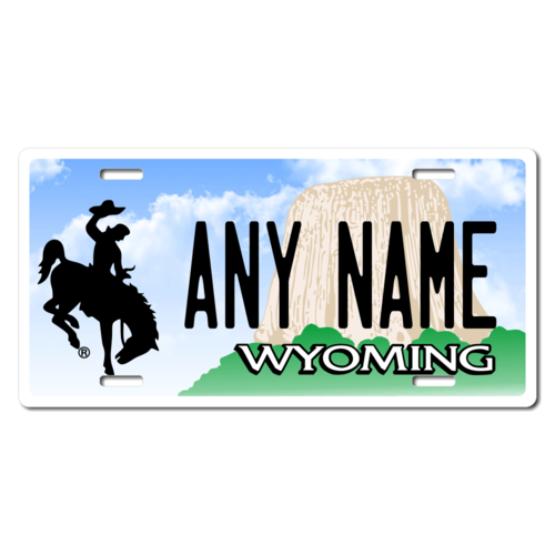 Personalized Wyoming License Plate for Bicycles, Kid's Bikes, Carts, Cars or Trucks