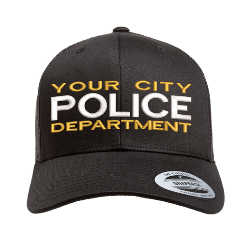 Police Custom Embroidered Mesh Back Trucker Duty Baseball Cap - YP CLASSICS® RETRO TRUCKER CAP