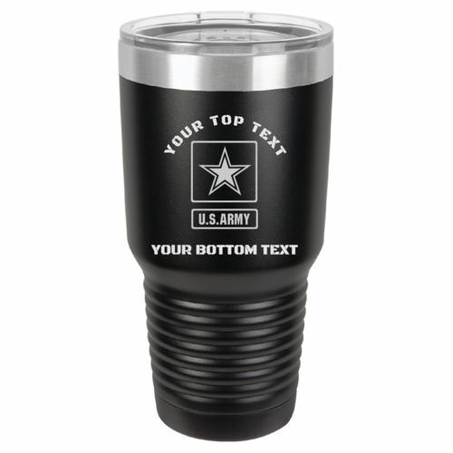 Personalized Laser Engraved 30 oz Insulated Tumbler - Army