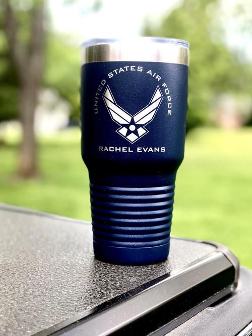 Personalized Laser Engraved 30 oz Insulated Tumbler - Air Force