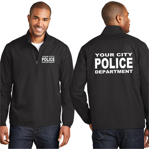 Custom Imprinted Law Enforcement 1/2 Zip Raid Jacket Printed Front and Back Any Department