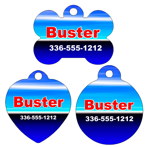 Personalized Blue Pet Tag for Dogs and Cats