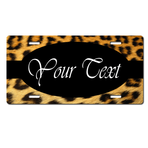 Personalized Leopard Print License Plate for Bicycles, Kid's   Bikes, Carts, Cars or Trucks
