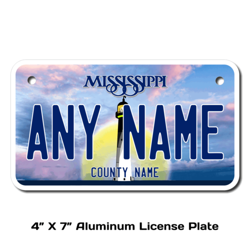 Personalized Mississippi 4 X 7 License Plate