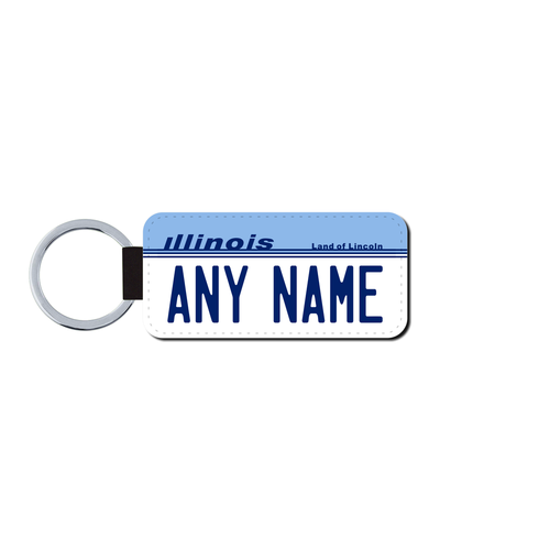 Personalized Illinois 1.5 X 3 Key Ring License Plate 