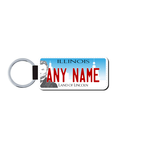 Personalized Illinois 1.5 X 3 Key Ring License Plate 