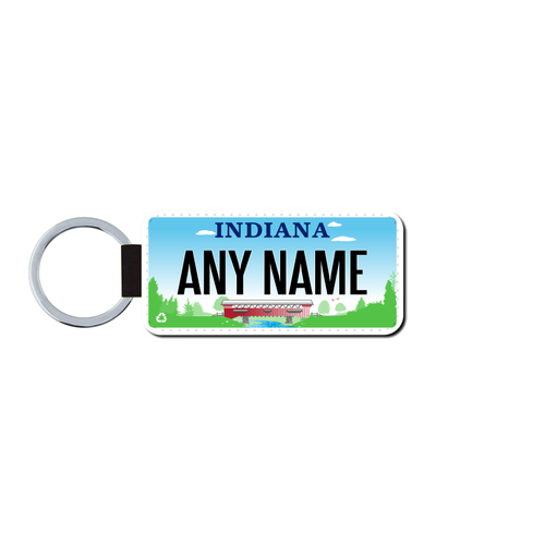 Personalized Indiana 1.5 X 3 Key Ring License Plate 