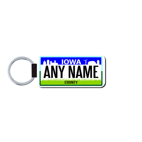 Personalized Iowa 1.5 X 3 Key Ring License Plate 