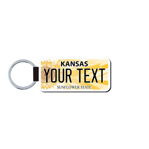 Personalized Kansas 1.5 X 3 Key Ring License Plate 