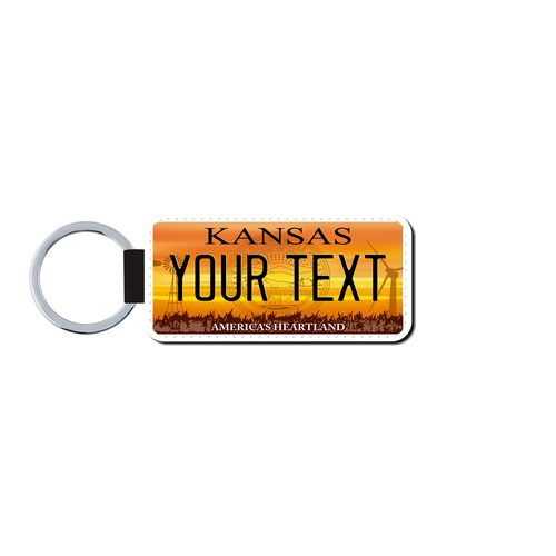 Personalized Kansas 1.5 X 3 Key Ring License Plate 