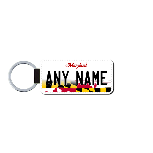 Personalized Maryland 1.5 X 3 Key Ring License Plate 