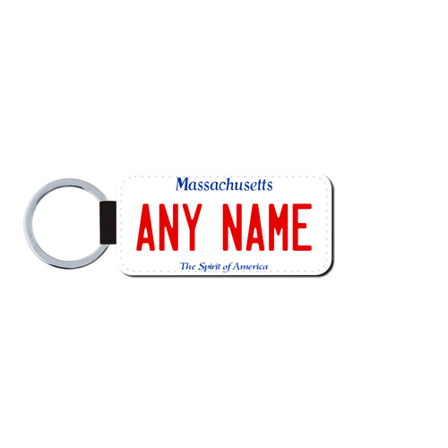 Personalized Massachusetts 1.5 X 3 Key Ring License Plate 