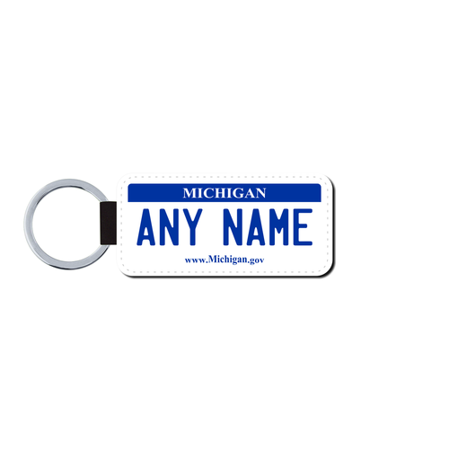 Personalized Michigan 1.5 X 3 Key Ring License Plate 