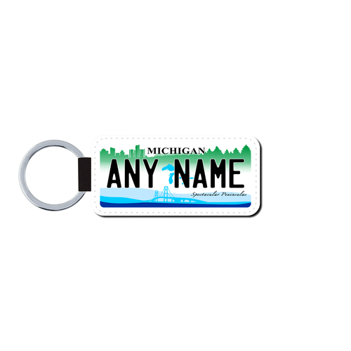 Personalized Michigan 1.5 X 3 Key Ring License Plate 