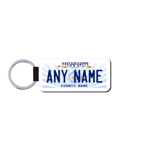 Personalized Mississippi 1.5 X 3 Key Ring License Plate 