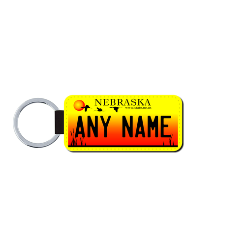 Personalized Nebraska 1.5 X 3 Key Ring License Plate 