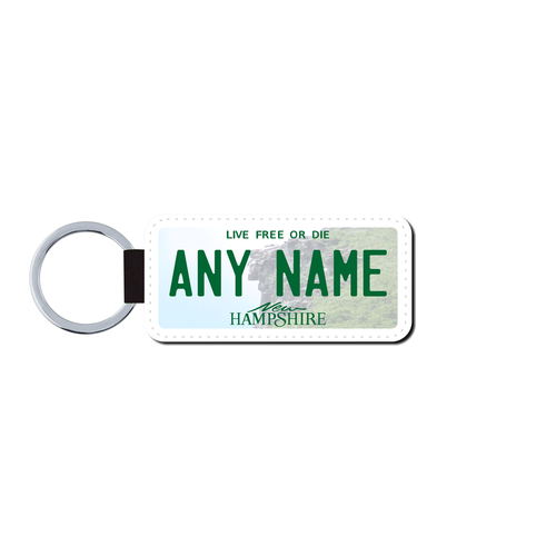 Personalized New Hampshire 1.5 X 3 Key Ring License Plate 