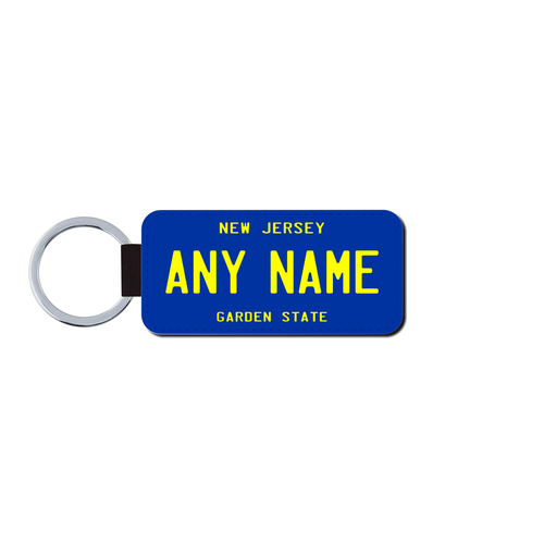 Personalized New Jersey 1.5 X 3 Key Ring License Plate 