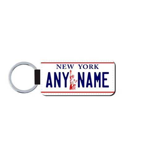 Personalized New York 1.5 X 3 Key Ring License Plate 