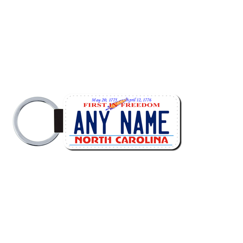 Personalized North Carolina 1.5 X 3 Key Ring License Plate