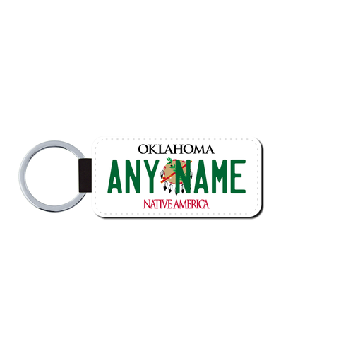 Personalized Oklahoma 1.5 X 3 Key Ring License Plate 