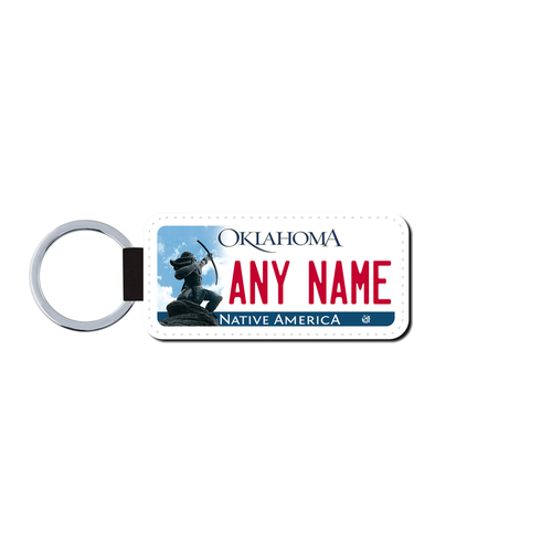 Personalized Oklahoma 1.5 X 3 Key Ring License Plate 