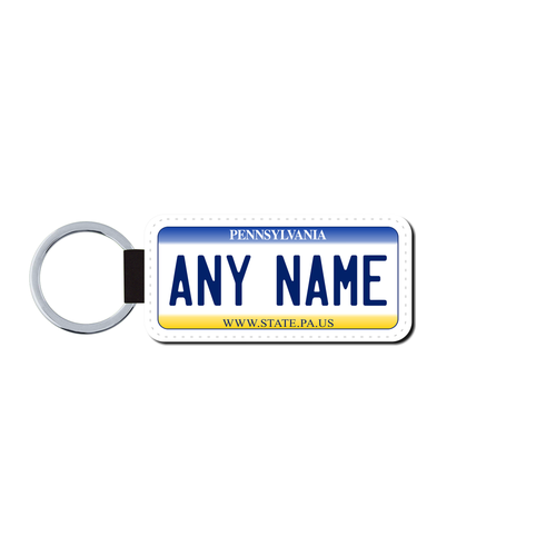 Personalized Pennsylvania 1.5 X 3 Key Ring License Plate 