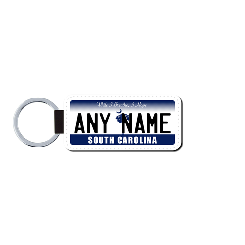 Personalized South Carolina 1.5 X 3 Key Ring License Plate 