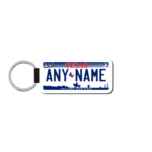 Personalized Texas 1.5 X 3 Key Ring License Plate 
