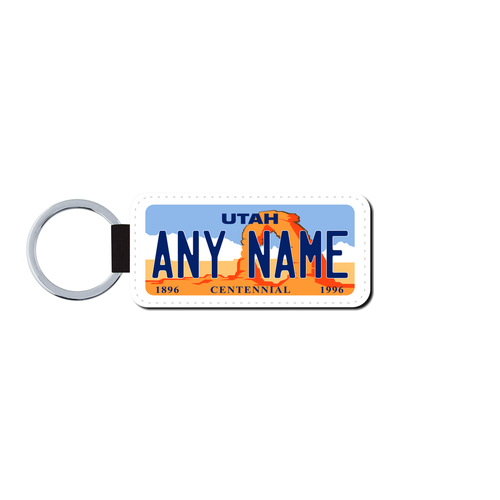 Personalized Utah 1.5 X 3 Key Ring License Plate 