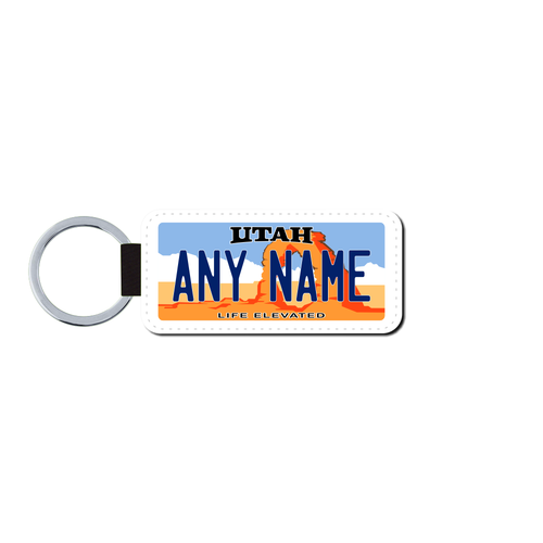 Personalized Utah 1.5 X 3 Key Ring License Plate 