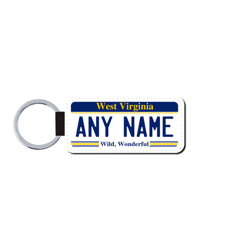 Personalized West Virginia 1.5 X 3 Key Ring License Plate 