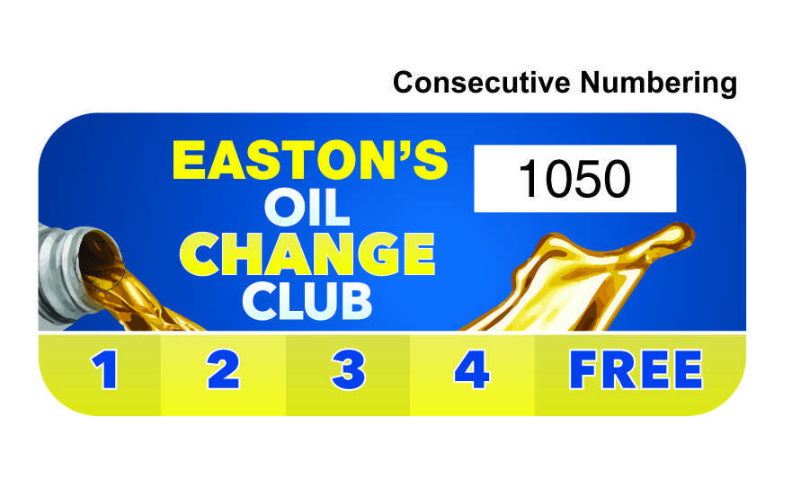 Punchable Laminated Loyalty Oil Change Key Tag Punch Cards From 