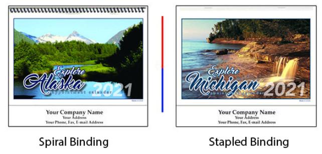 State Calendars Spiral or Stapled Binding