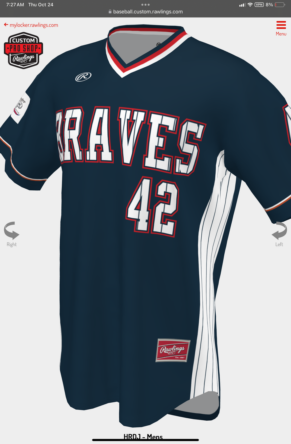Rawlings custom jerseys sales