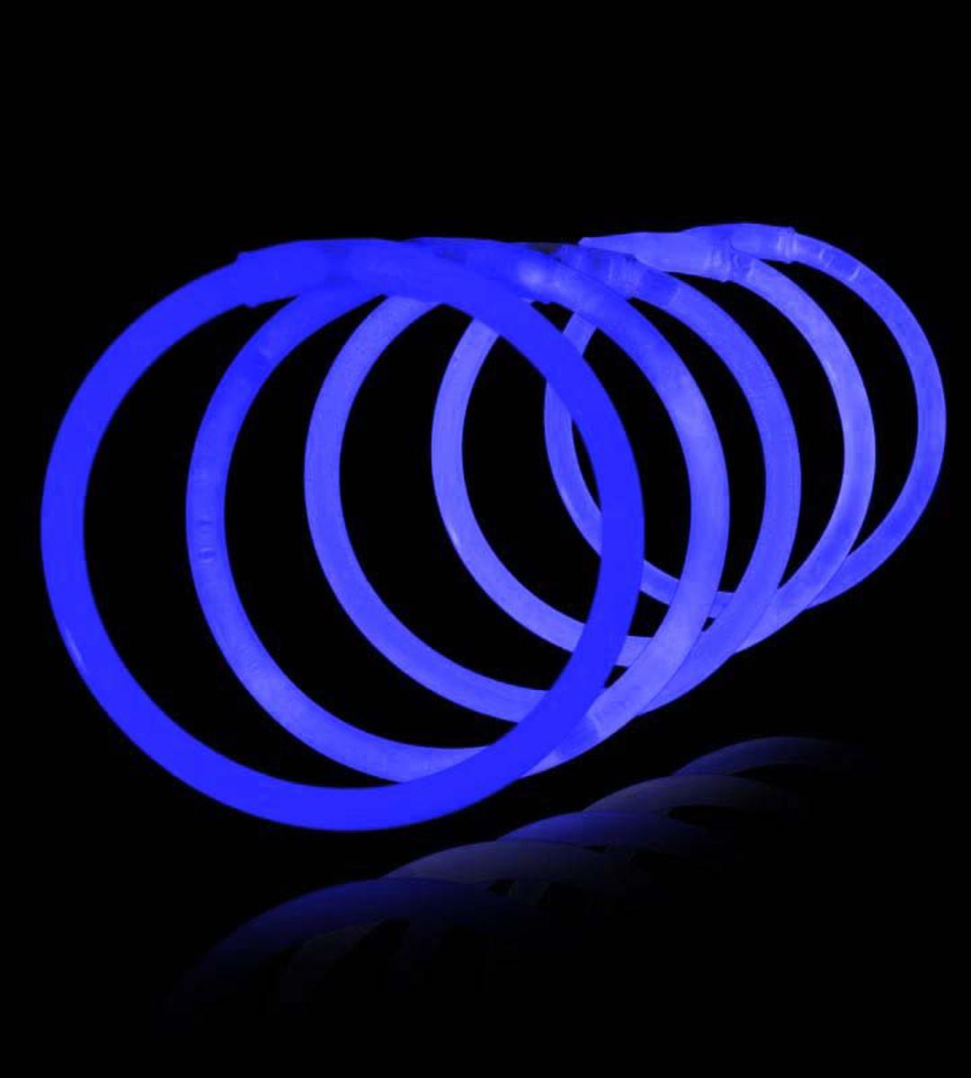 Blue Tube of 100 8 Premium Glow Bracelets 