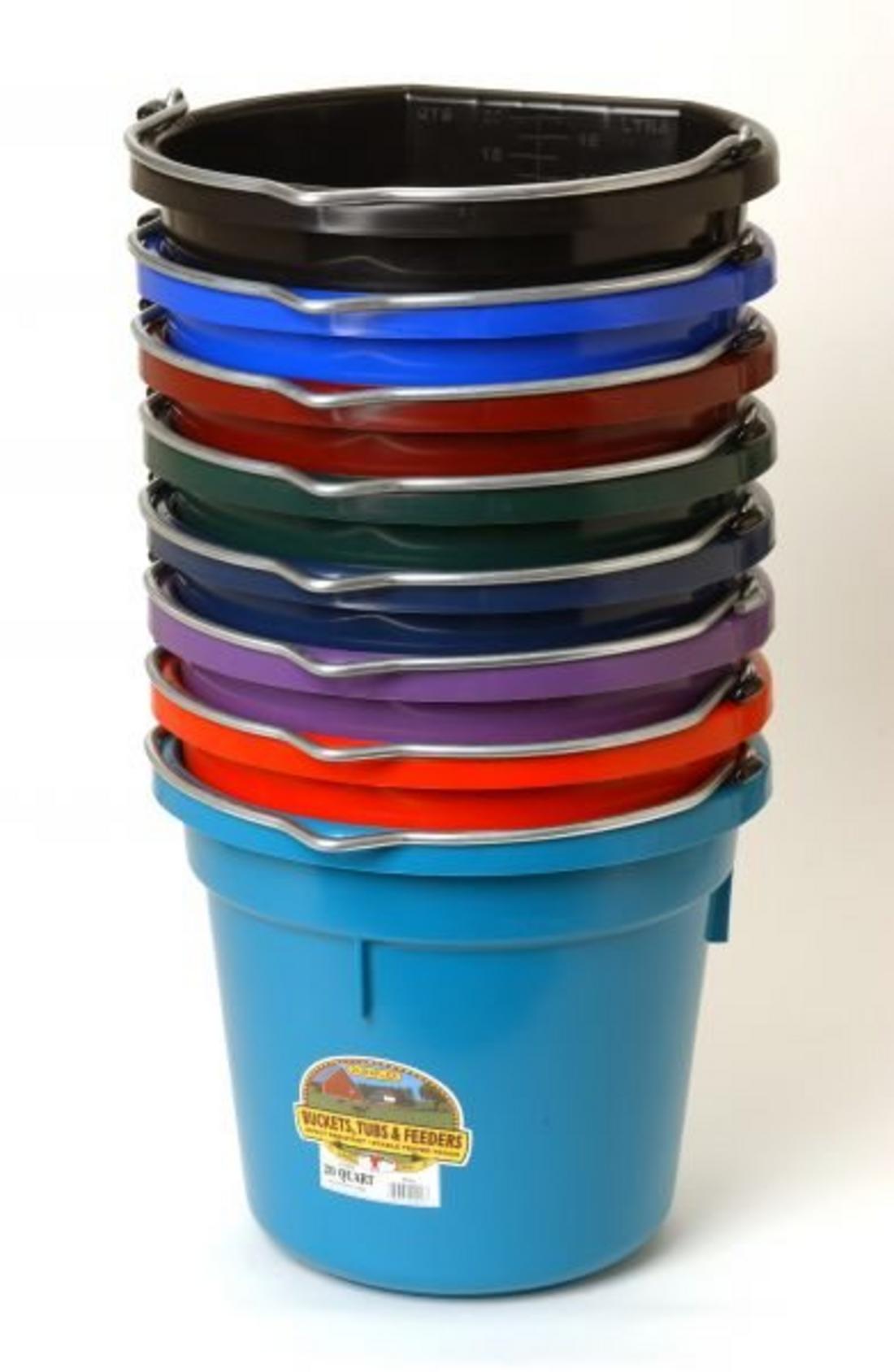 Little Giant 20 Quart Berry Blue Flat Back Plastic Bucket - NRS World