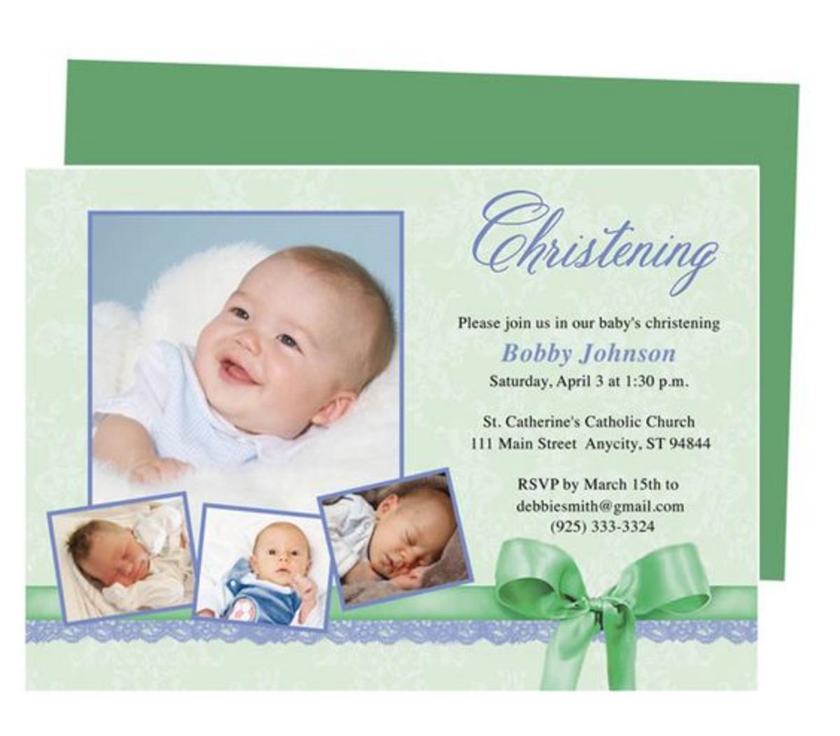 Christening/Baptism Ceremony Invitation Wording